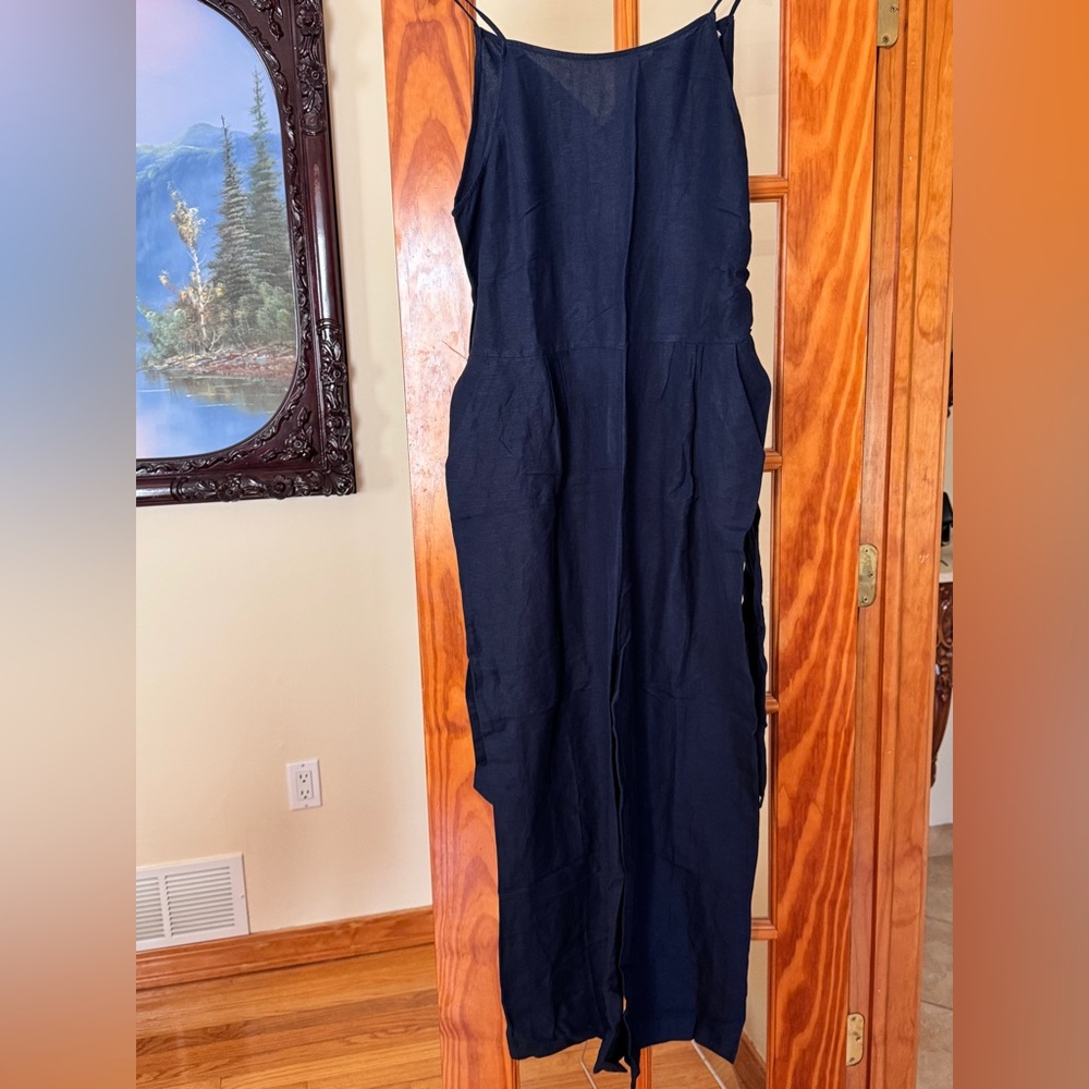 Spring Sale! NWT LOFT Navy Sleeveless Wide-Leg Jumpsuit